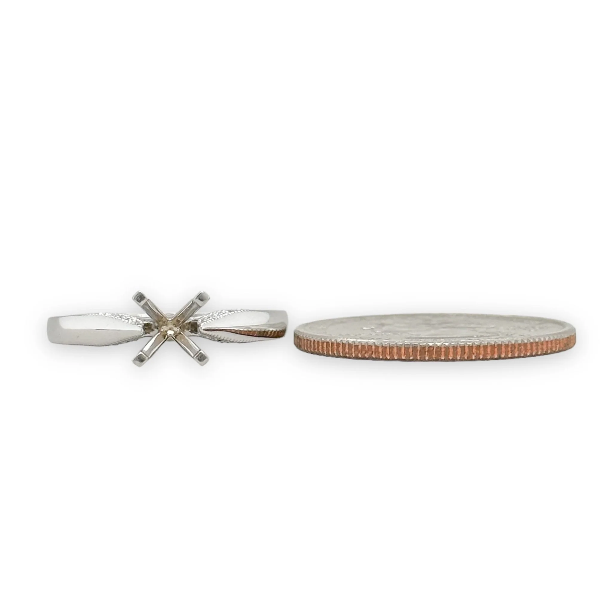 14K W Gold 0.09cttw H/SI1 Diamond Mounting - Image 5