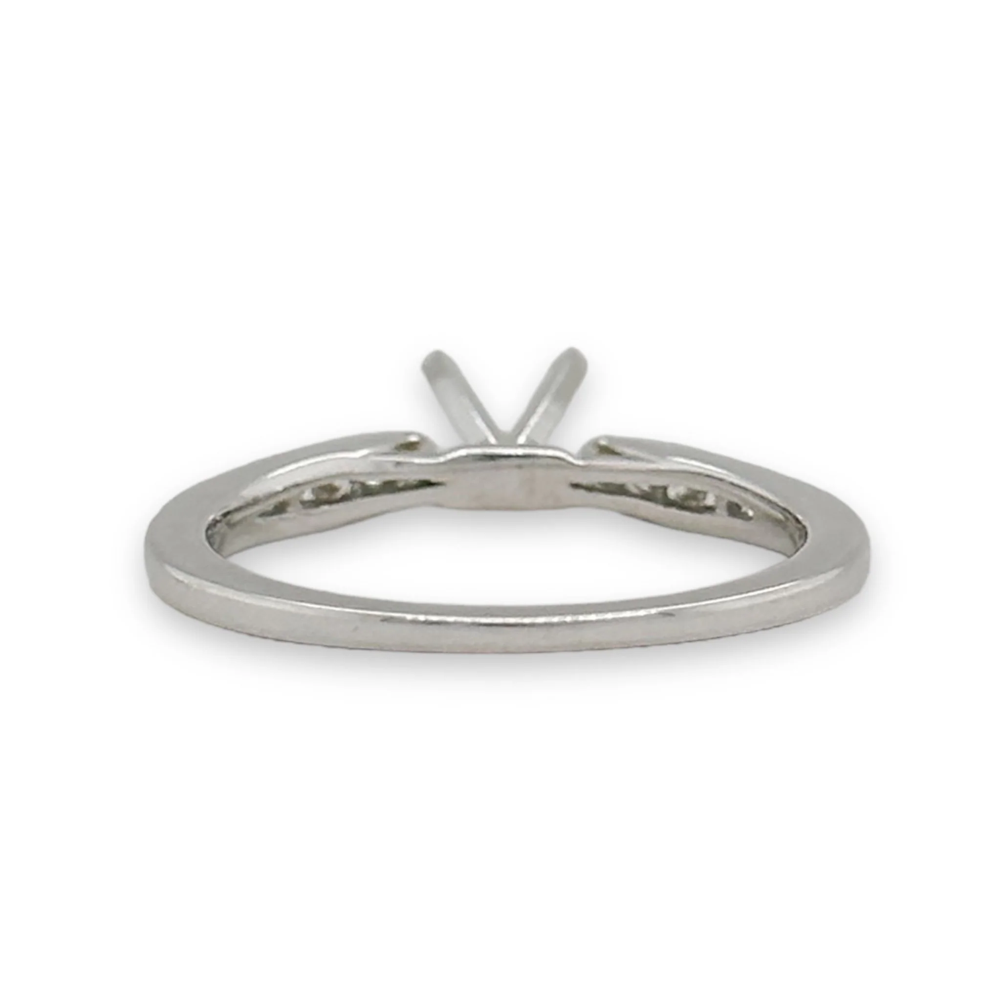14K W Gold 0.12cttw H/SI1 Diamond Mounting - Image 3