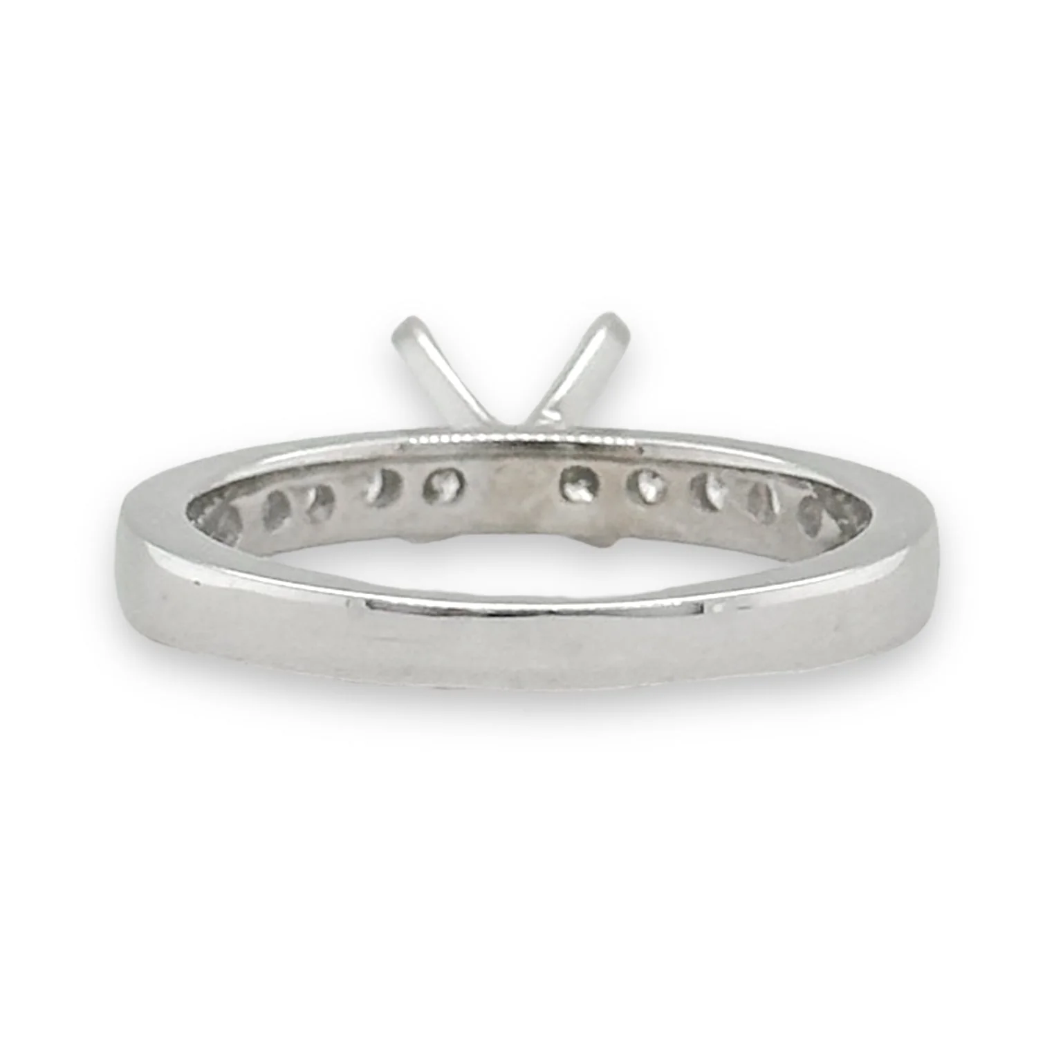 14K W Gold 0.24cttw G/SI1 Diamond Milgrain Mounting - Image 3