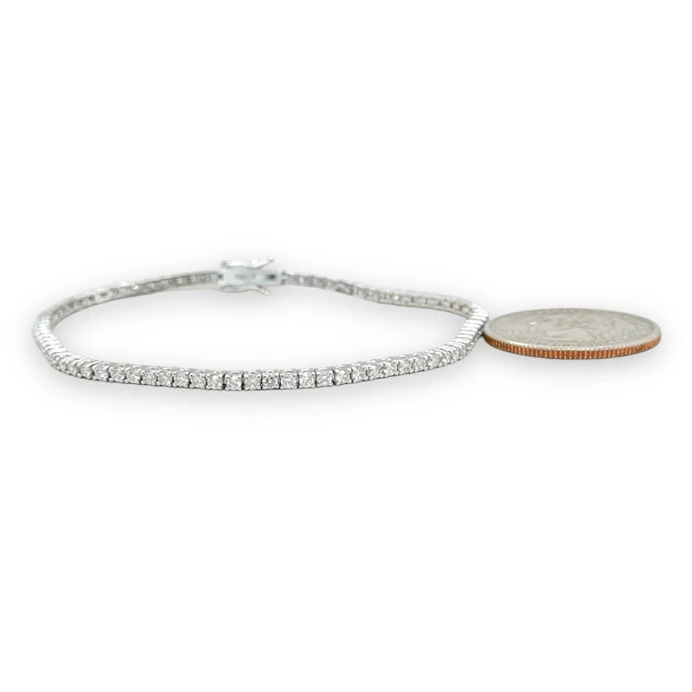 14K W Gold 2.00ctw I/SI1 Diamond Tennis Bracelet - Image 5