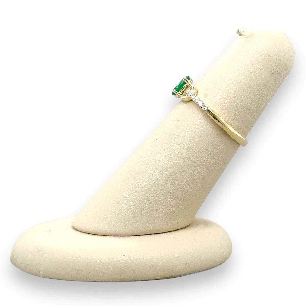 14K Y Gold 0.39ctw Emerald and 0.11ctw Diamond Ring - Image 3