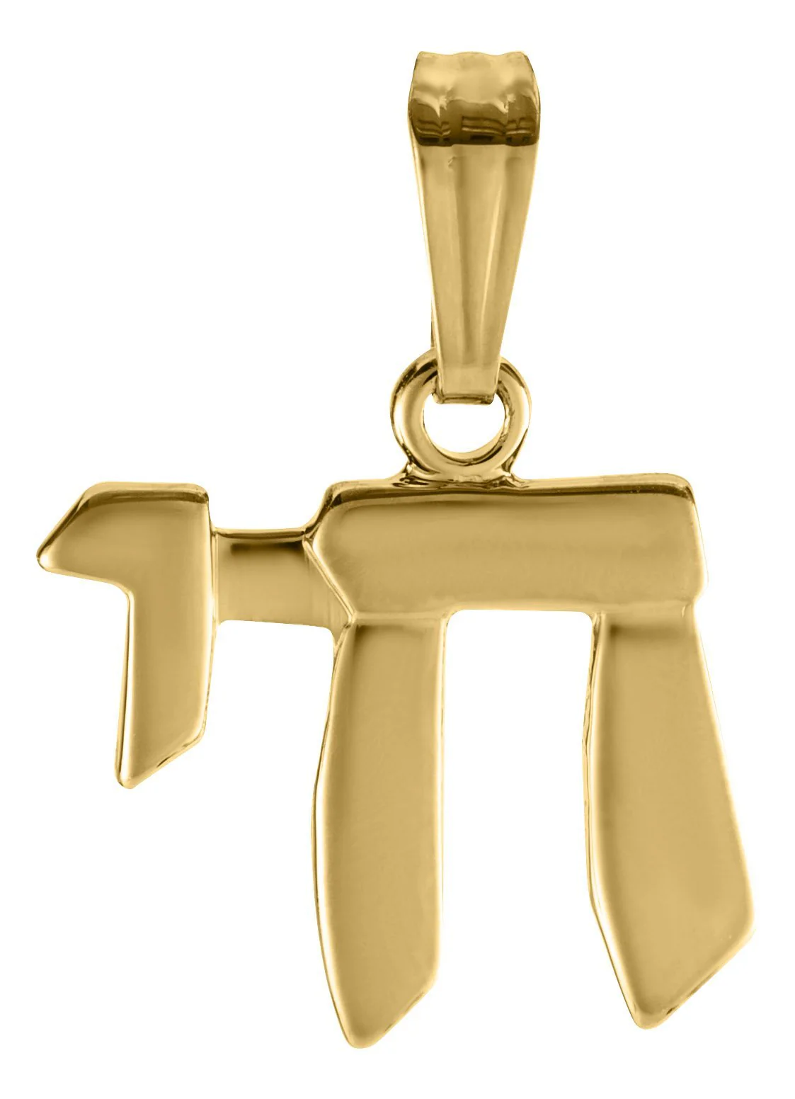 14k Y Gold Chai Pendant with 15" Solid Rope Chain 13 x 8mm - Image 3