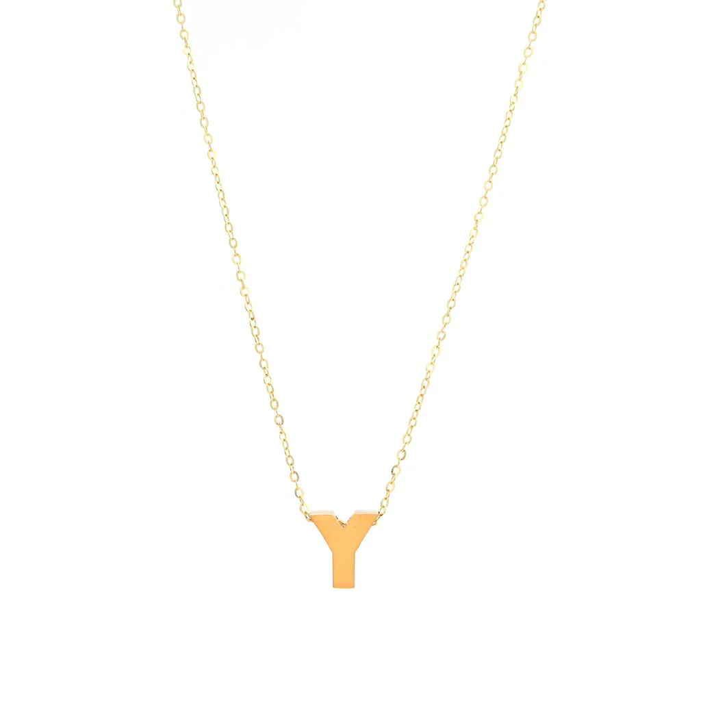 14K Y Gold initial 'Y' pendant on a 16" chain with a 2" extender - Image 4