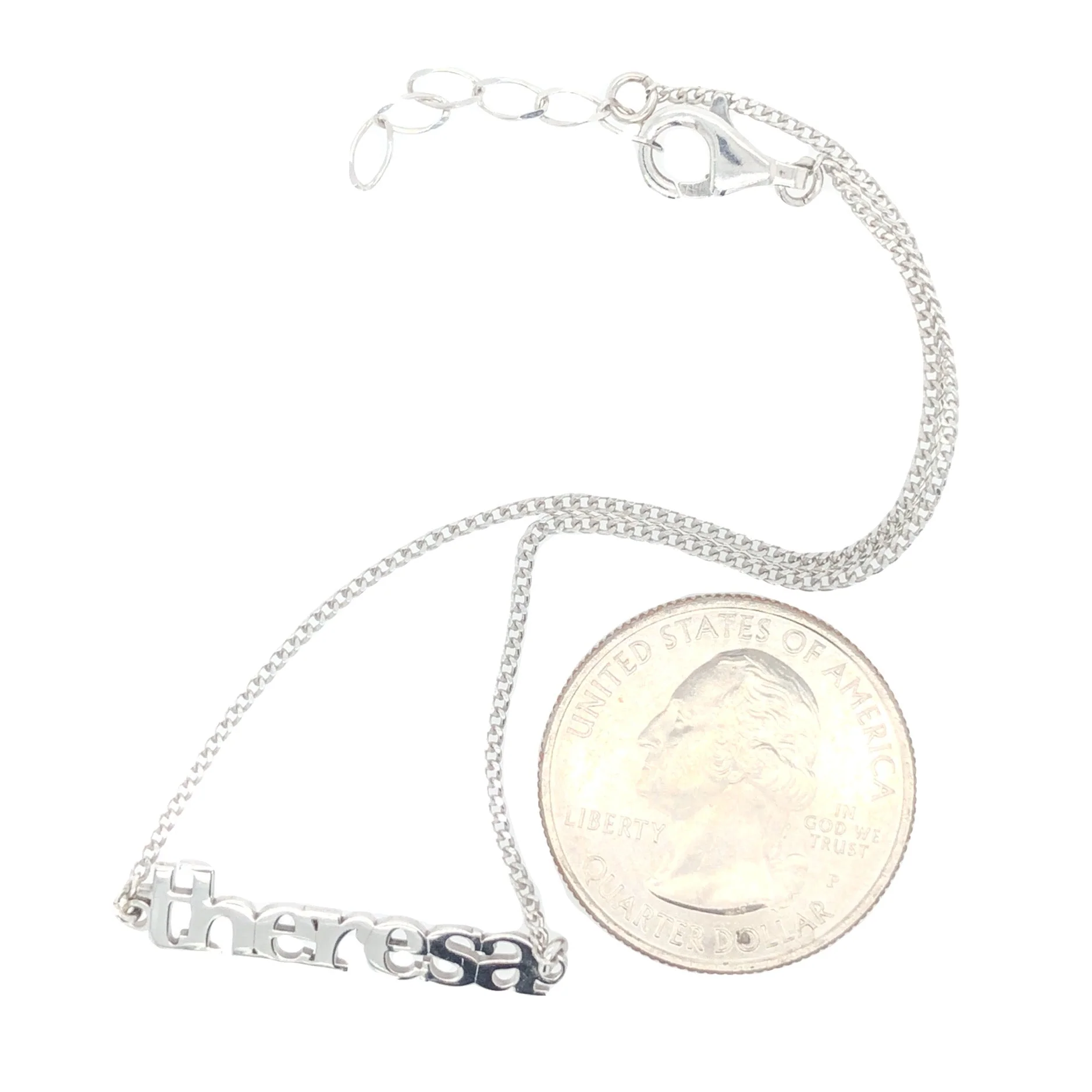 SS 10" Personalized Name Ankle Bracelet - Image 3
